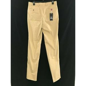 Mens khaki tan contemporary fit unhemmed dress pants Hiltl Perfetto 32 x 38 New